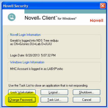 Novell Security Dialog