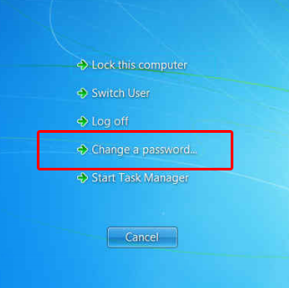 Image result for windows change password with ctrl alt del windows 7