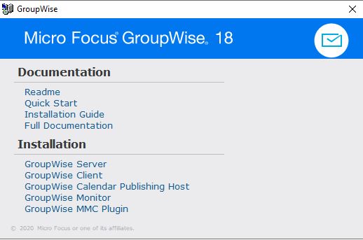 Windows GroupWise 18.3 Install